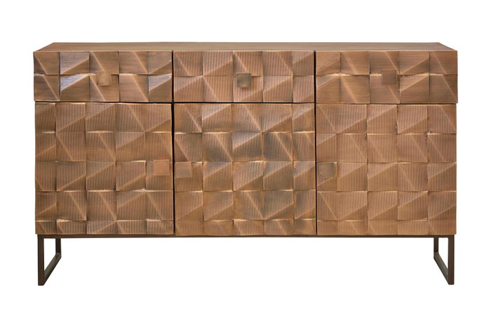 GINER Y COLOMER Aparador industrial de madera de mango y detalles en metal